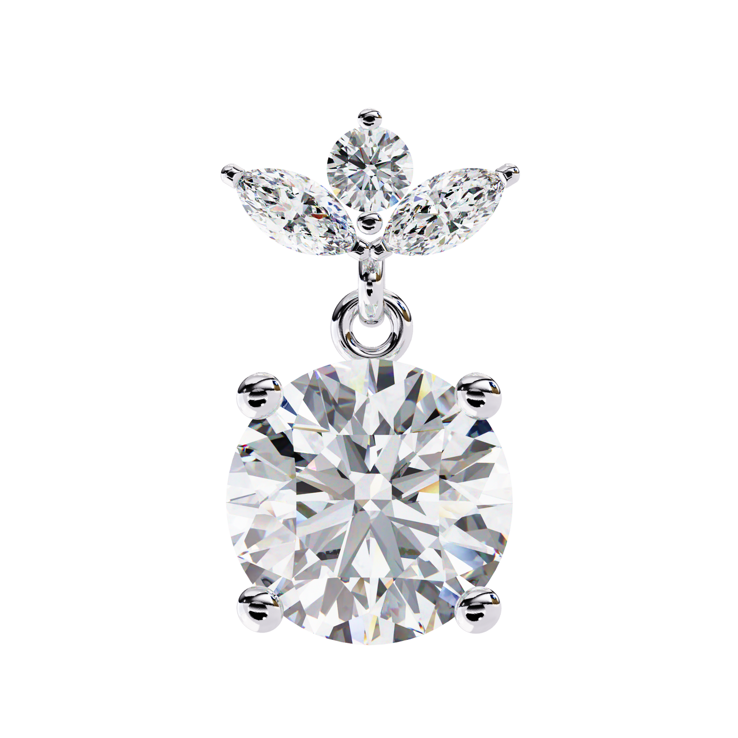 white gold / moissanite, white gold / lab grown