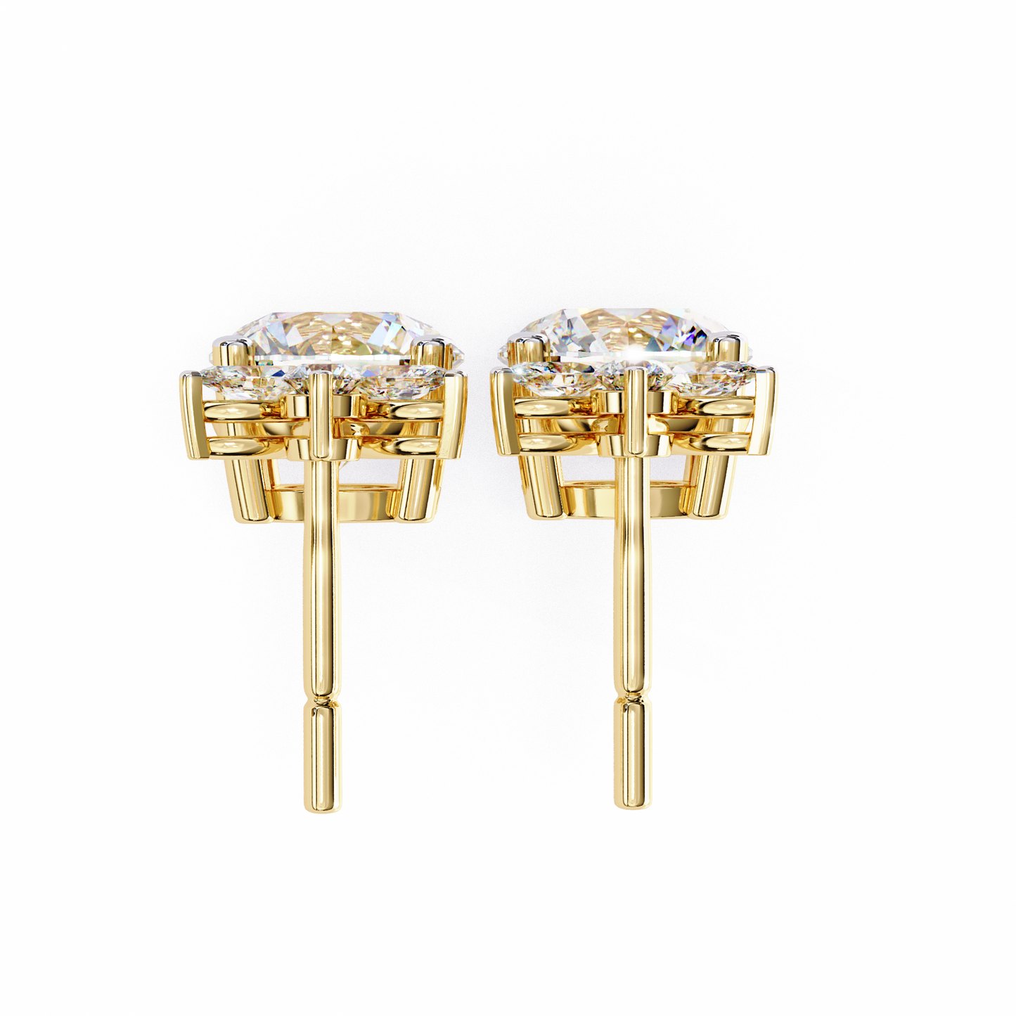 yellow gold / moissanite, yellow gold / lab grown
