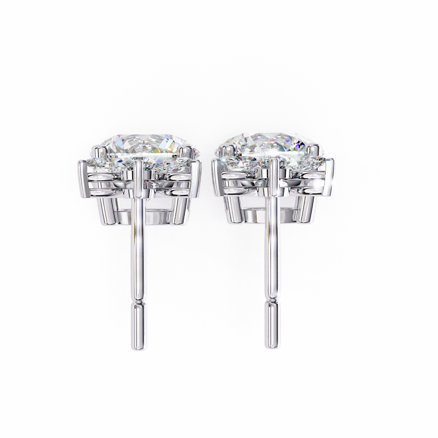 white gold / moissanite, white gold / lab grown
