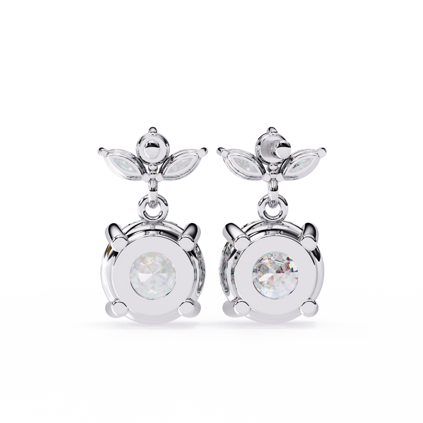 white gold / moissanite, white gold / lab grown