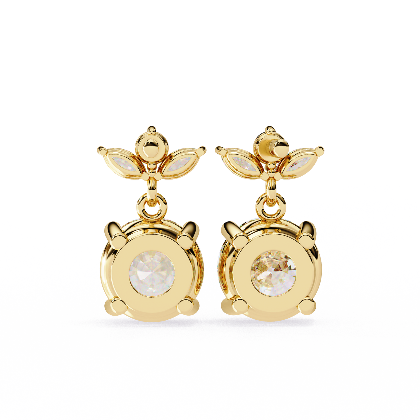 yellow gold / moissanite, yellow gold / lab grown