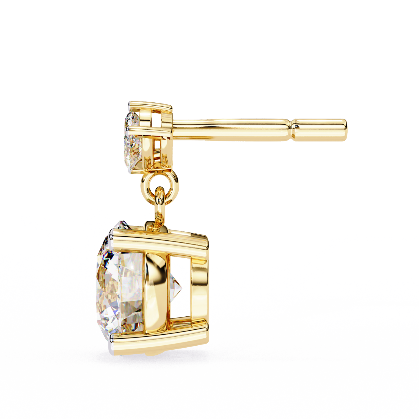 yellow gold / moissanite, yellow gold / lab grown