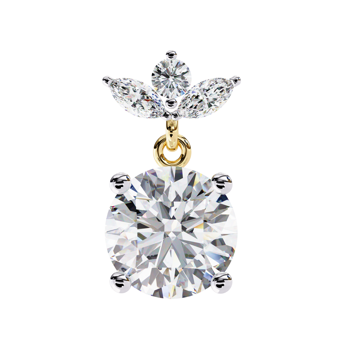 yellow gold / moissanite, yellow gold / lab grown