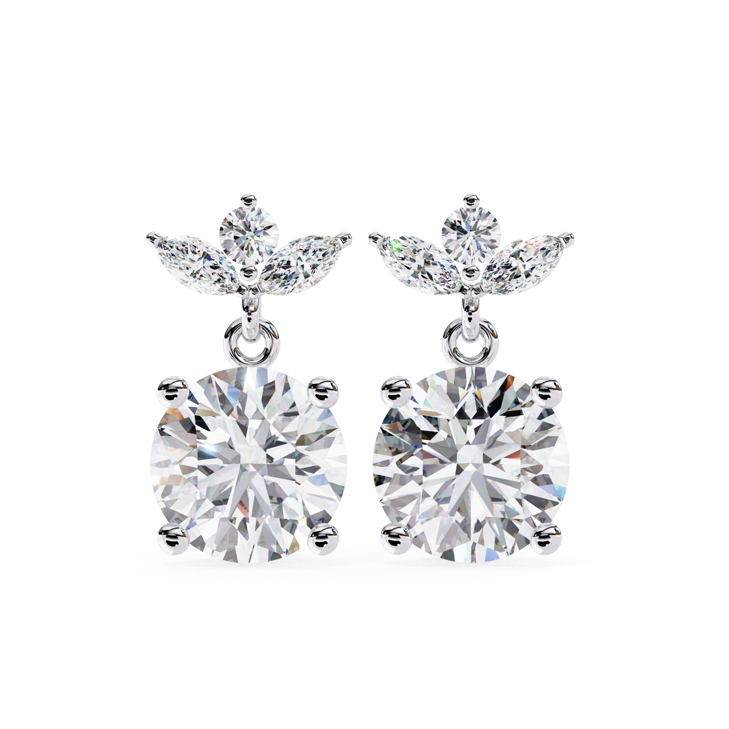 white gold / moissanite, white gold / lab grown