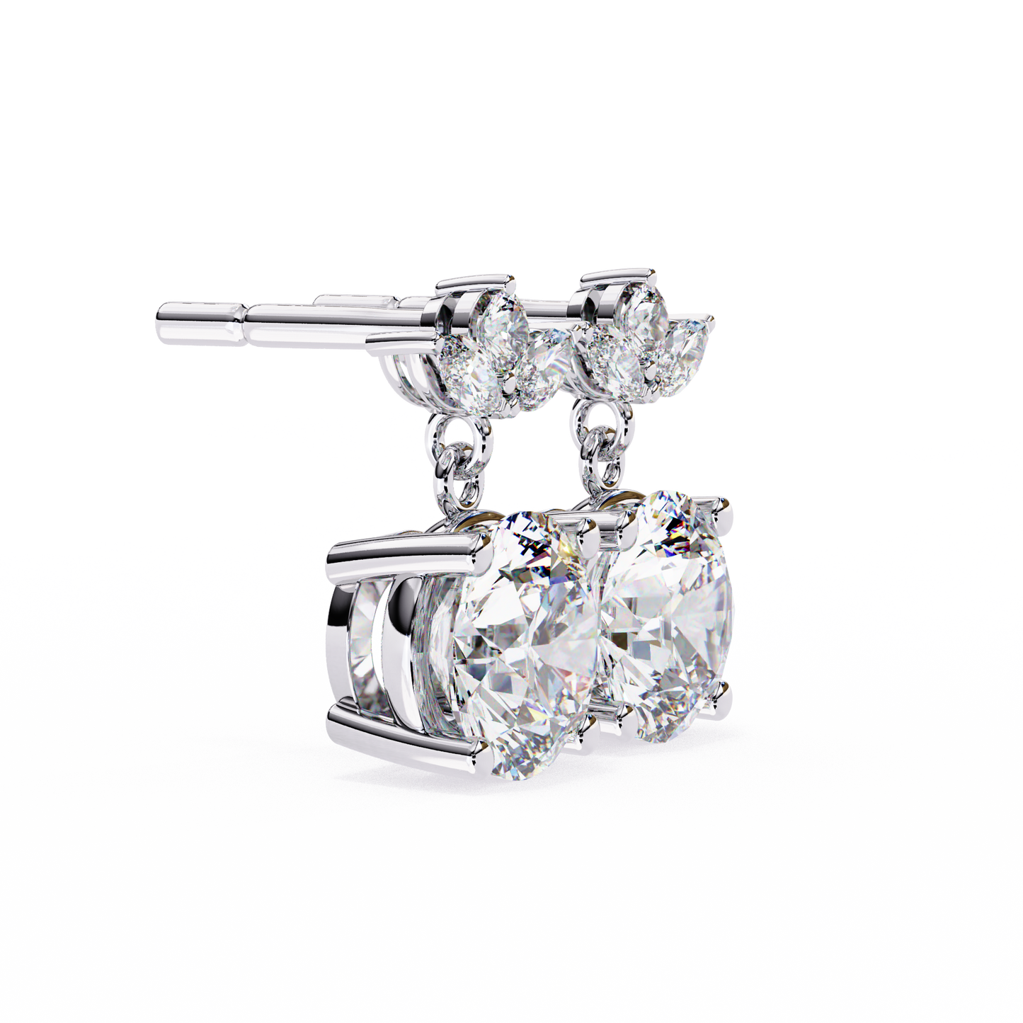 white gold / moissanite, white gold / lab grown