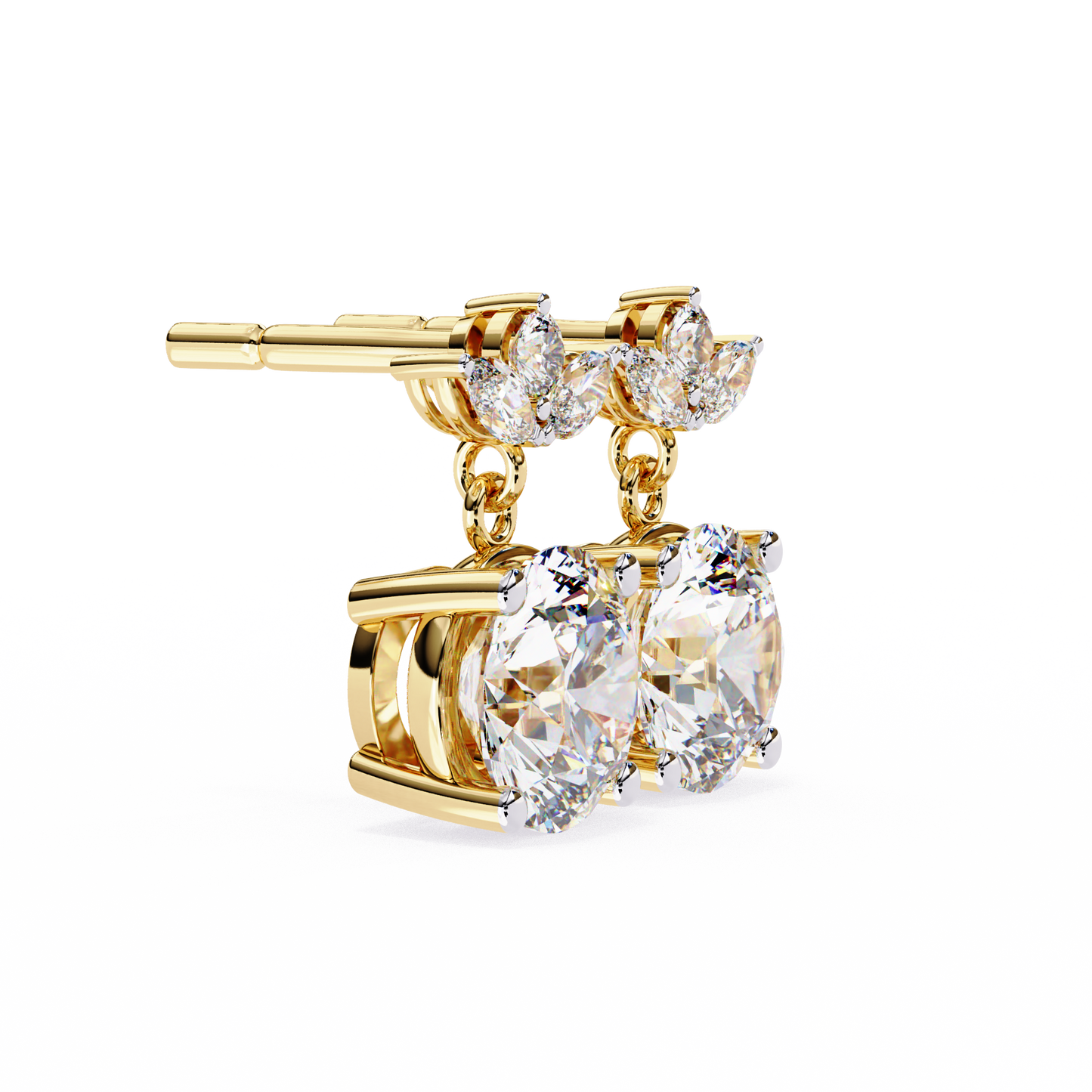 yellow gold / moissanite, yellow gold / lab grown