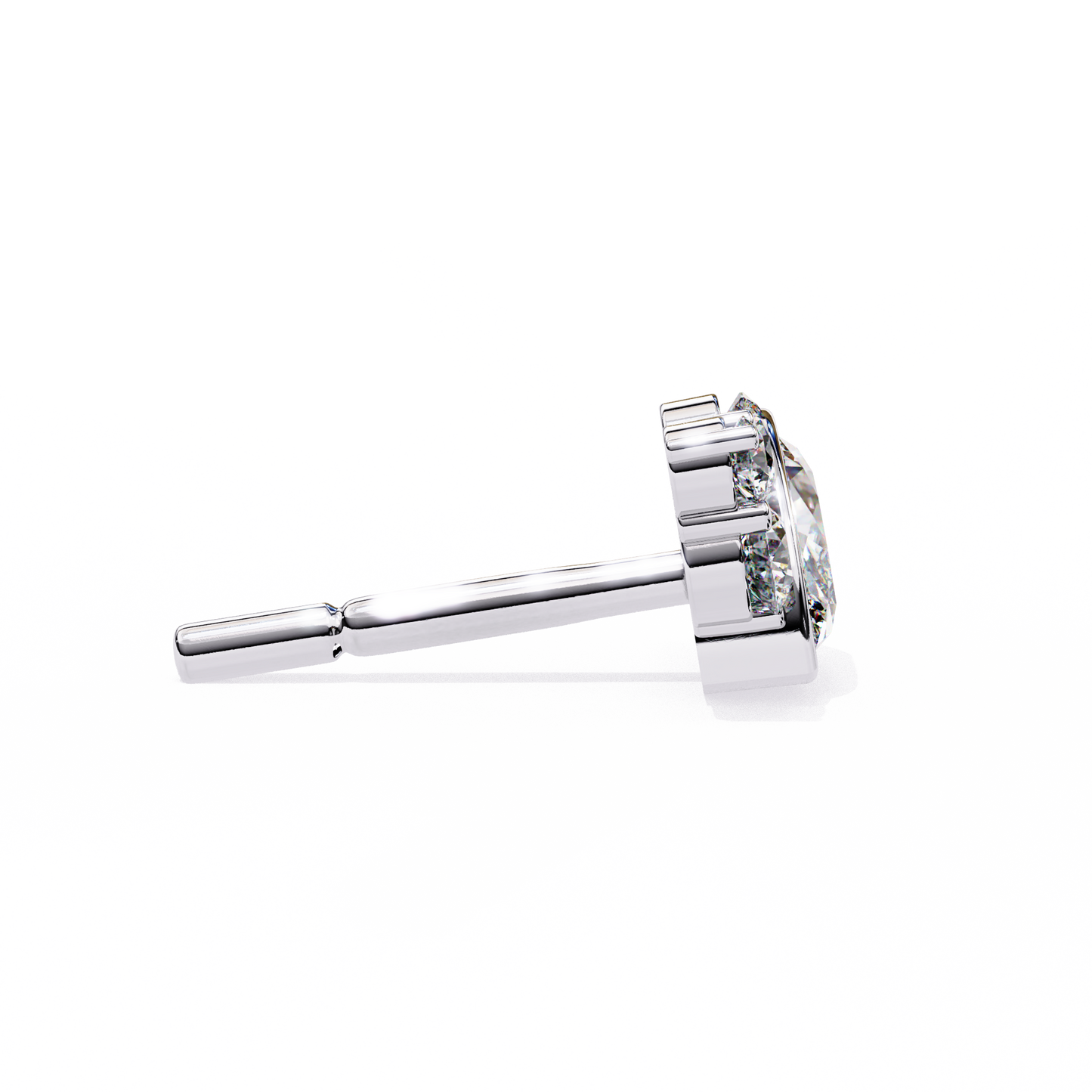 white gold / moissanite, white gold / lab grown