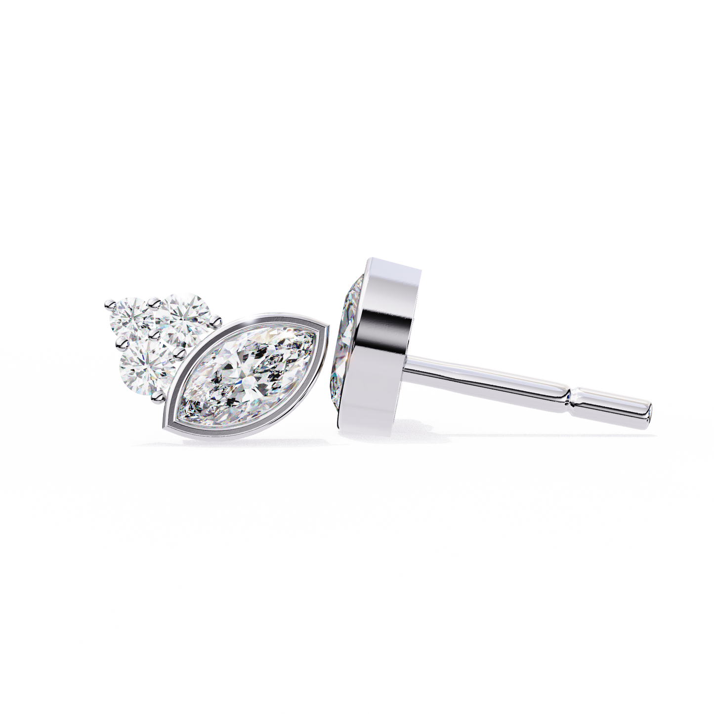 white gold / moissanite, white gold / lab grown