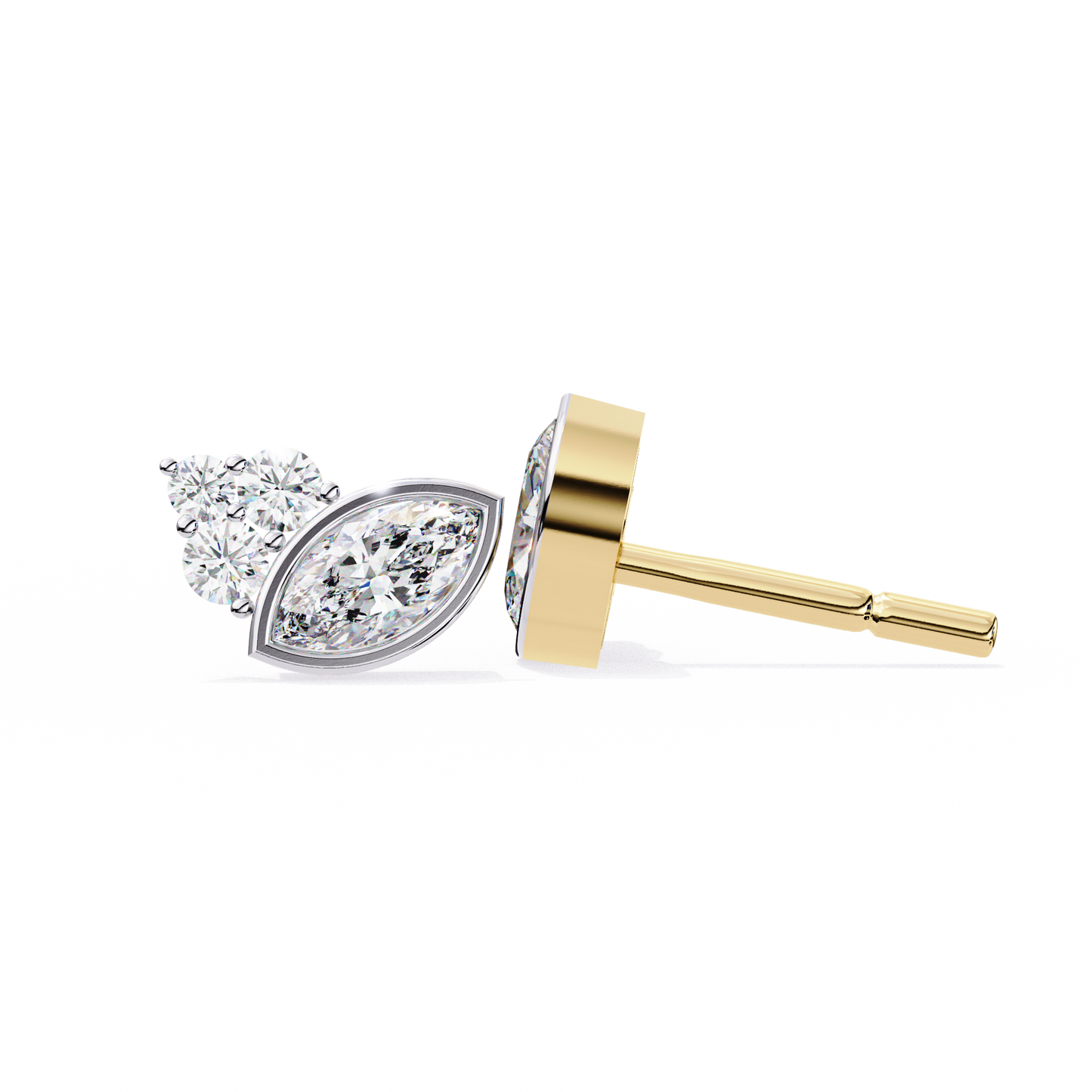 yellow gold / moissanite, yellow gold / lab grown