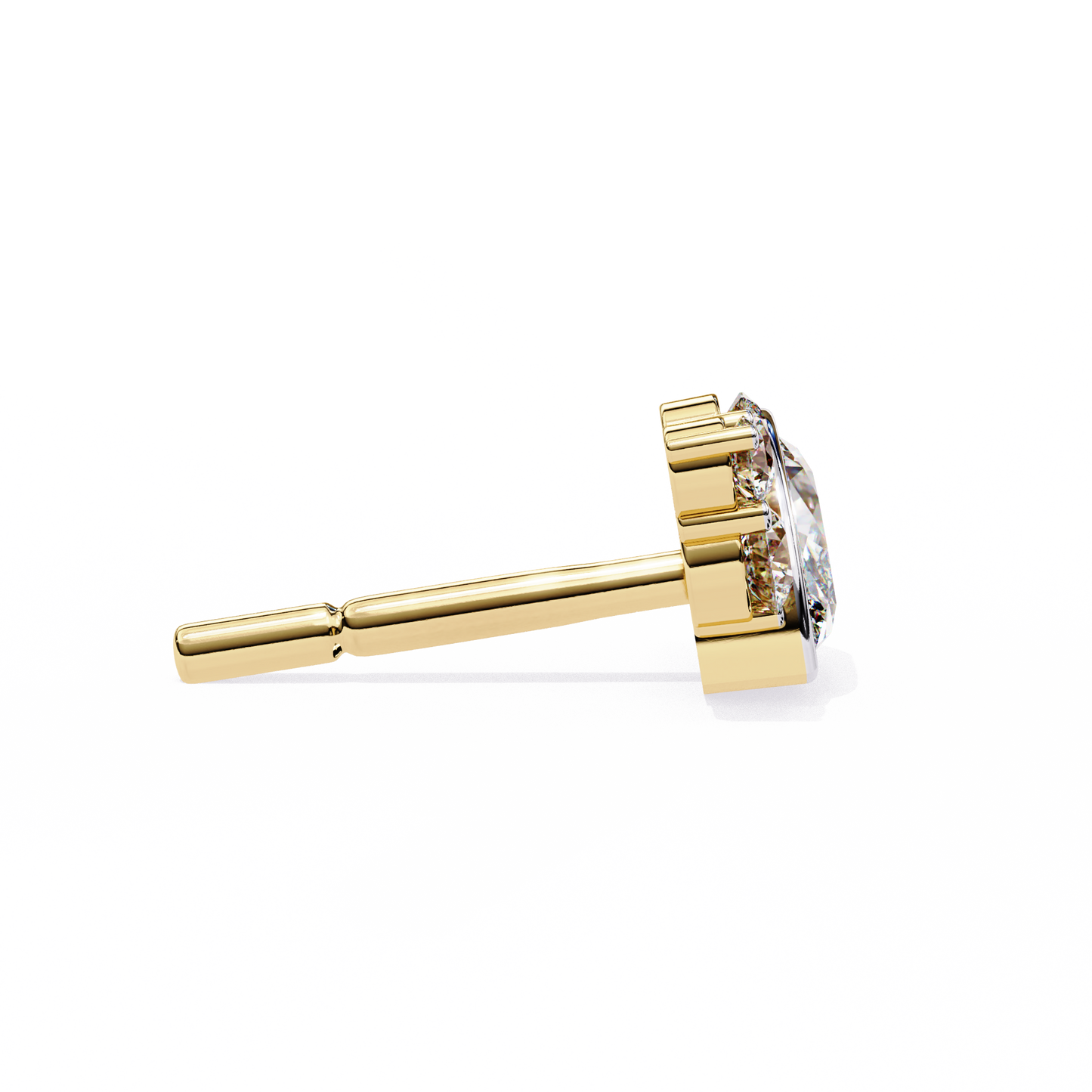 yellow gold / moissanite, yellow gold / lab grown
