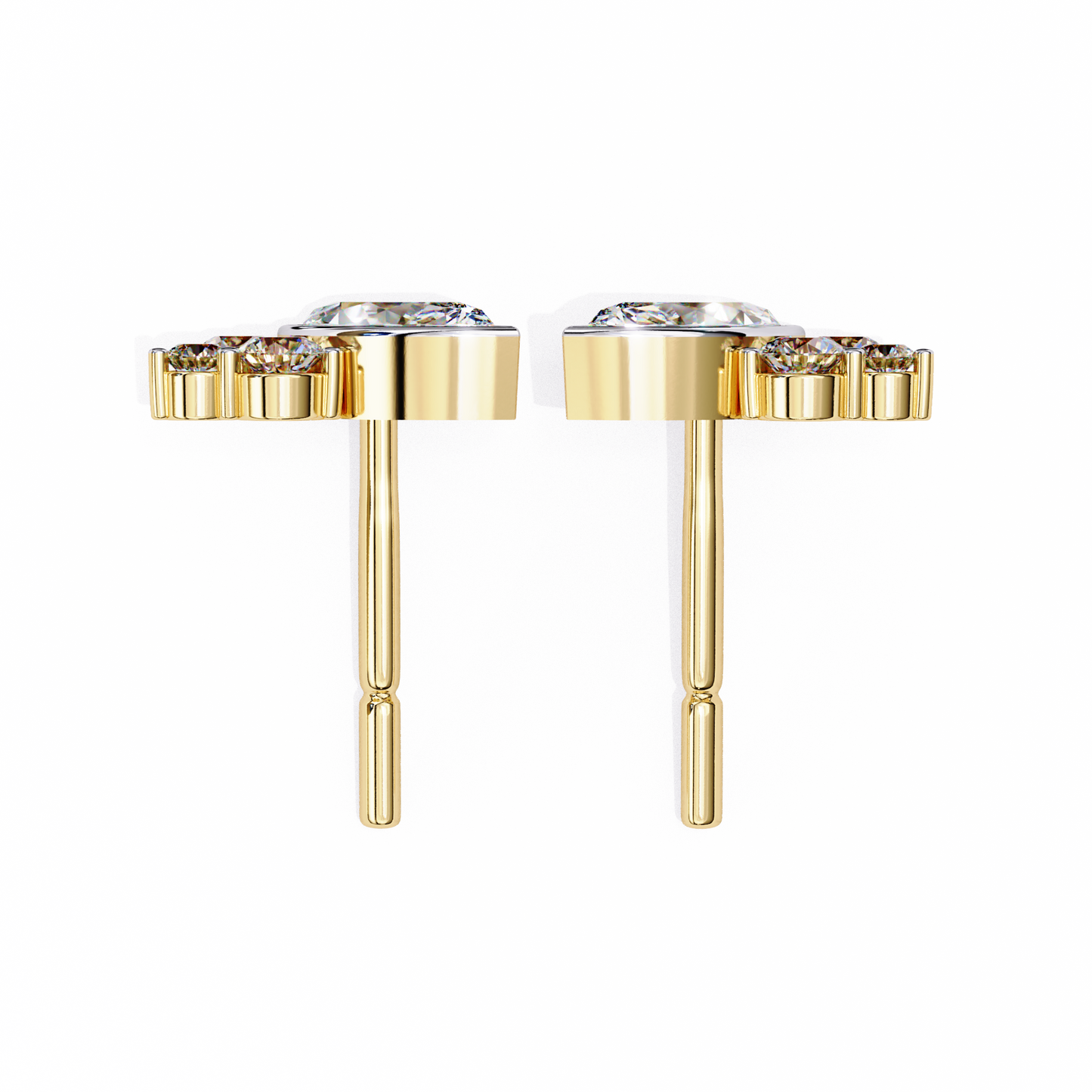 yellow gold / moissanite, yellow gold / lab grown