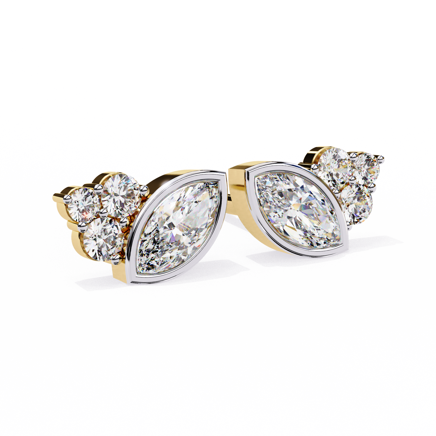 yellow gold / moissanite, yellow gold / lab grown
