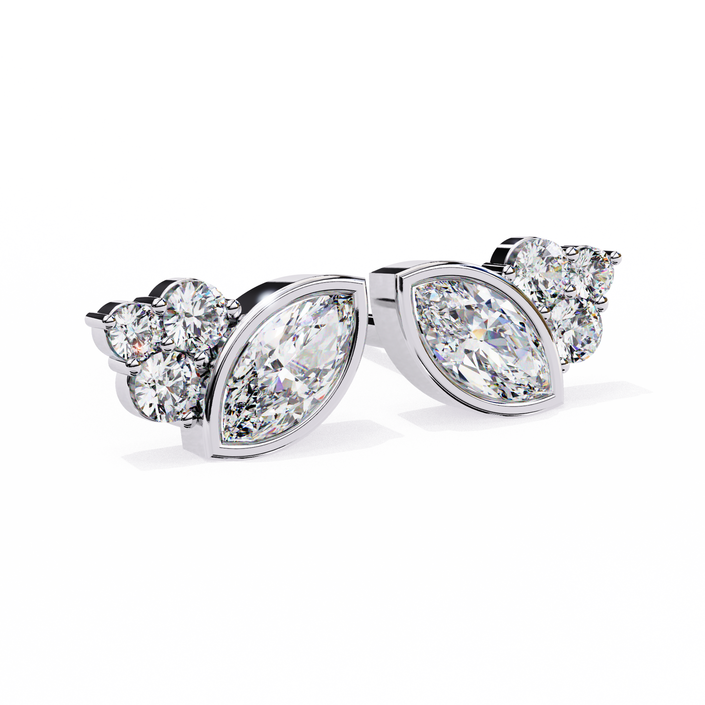 white gold / moissanite, white gold / lab grown