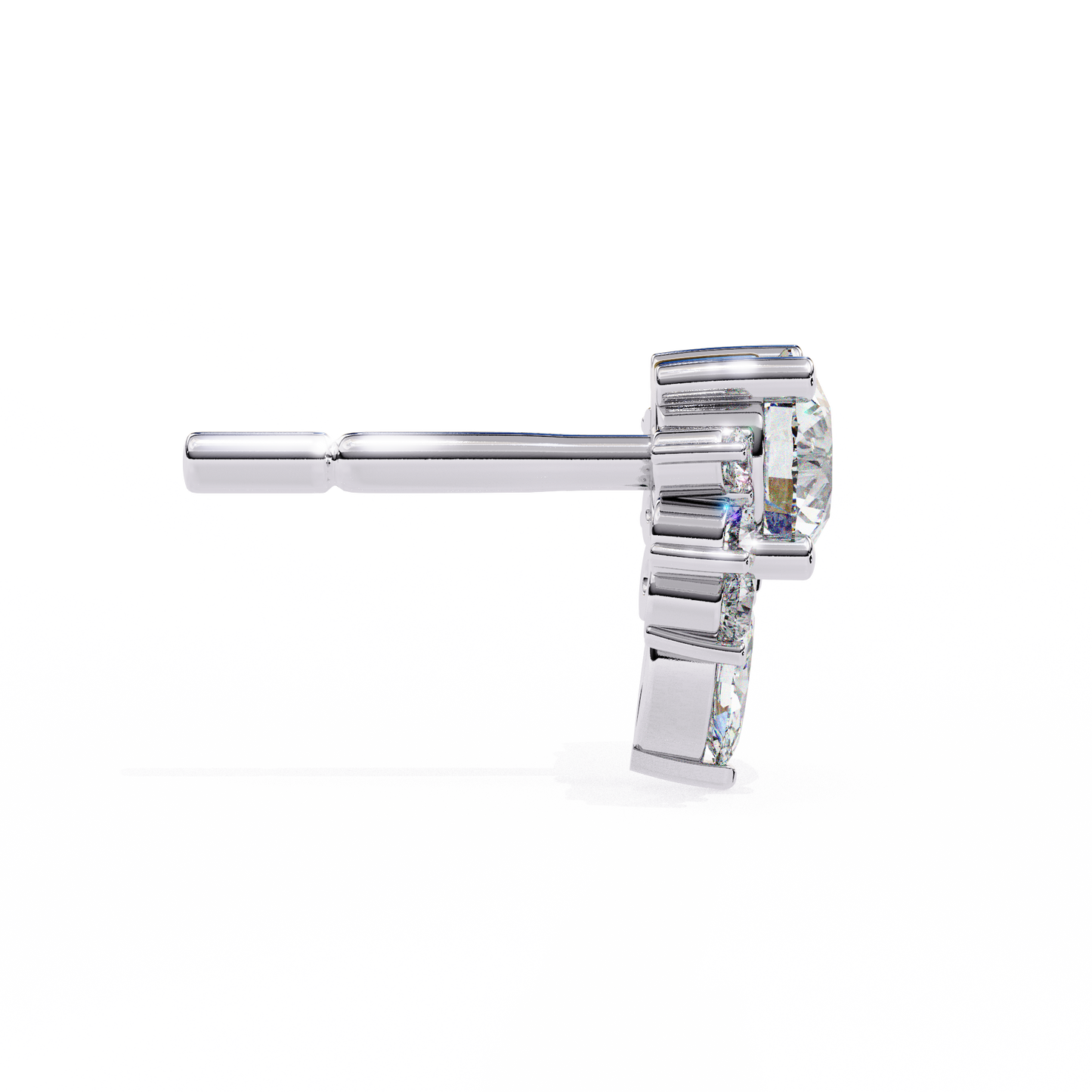 white gold / moissanite, white gold / lab grown