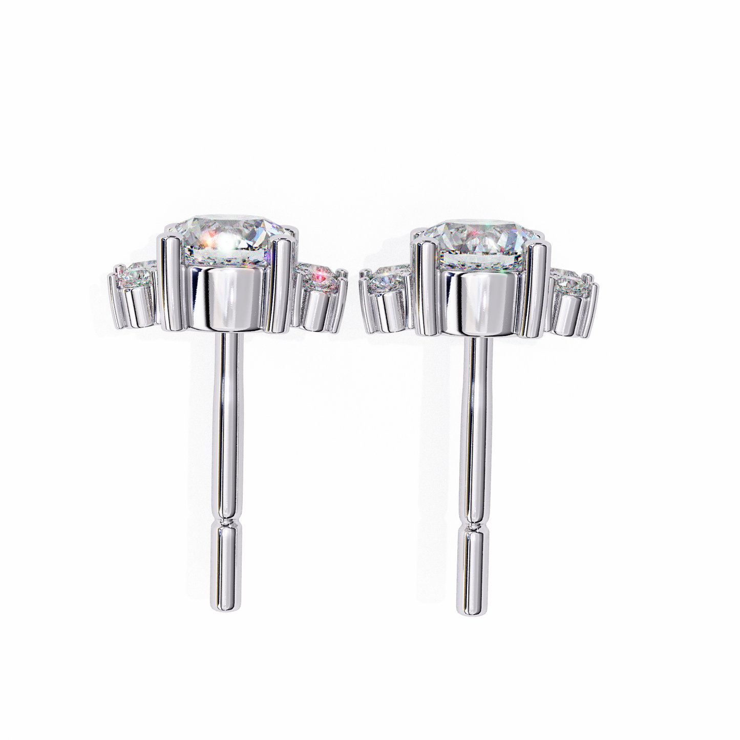 white gold / moissanite, white gold / lab grown