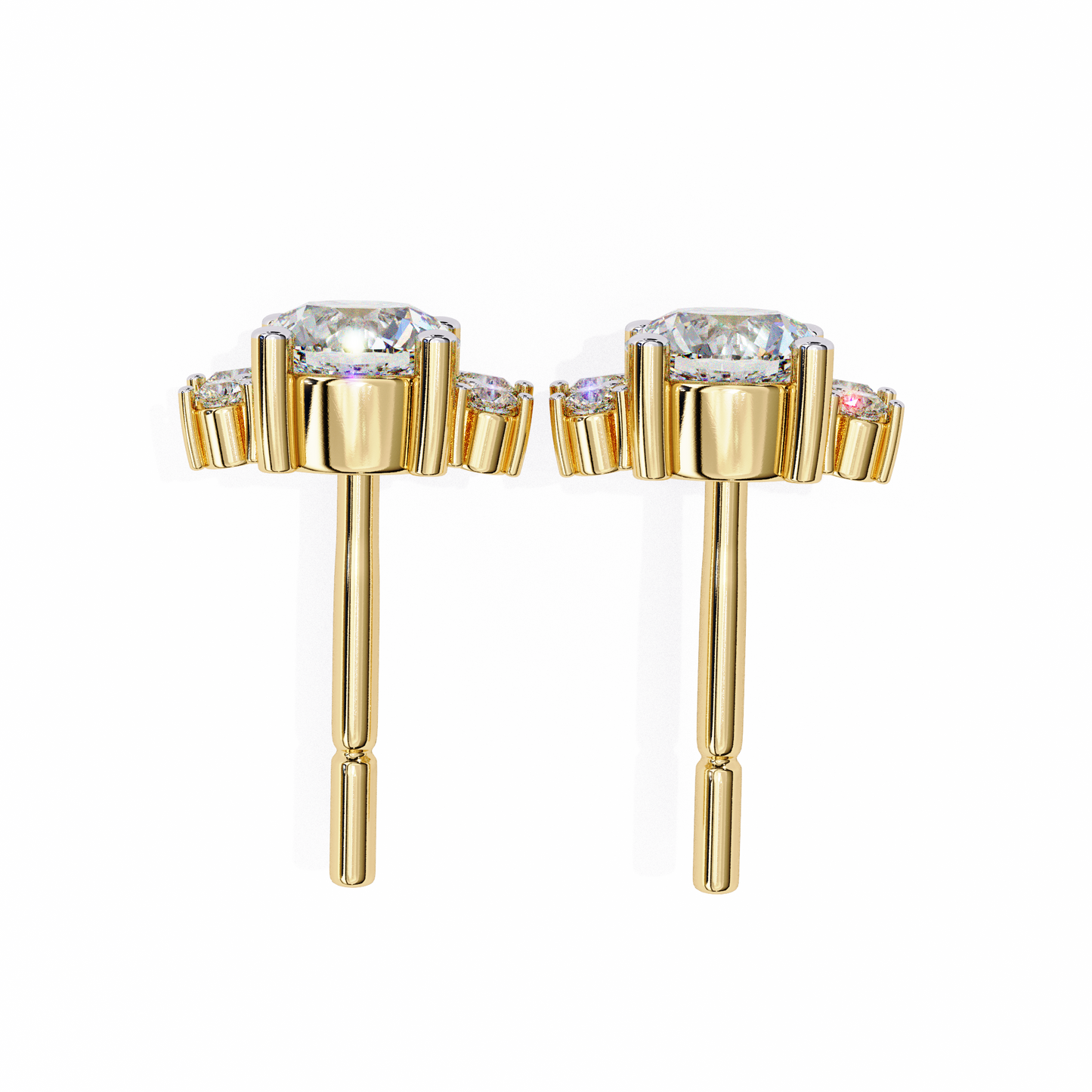 yellow gold / moissanite, yellow gold / lab grown