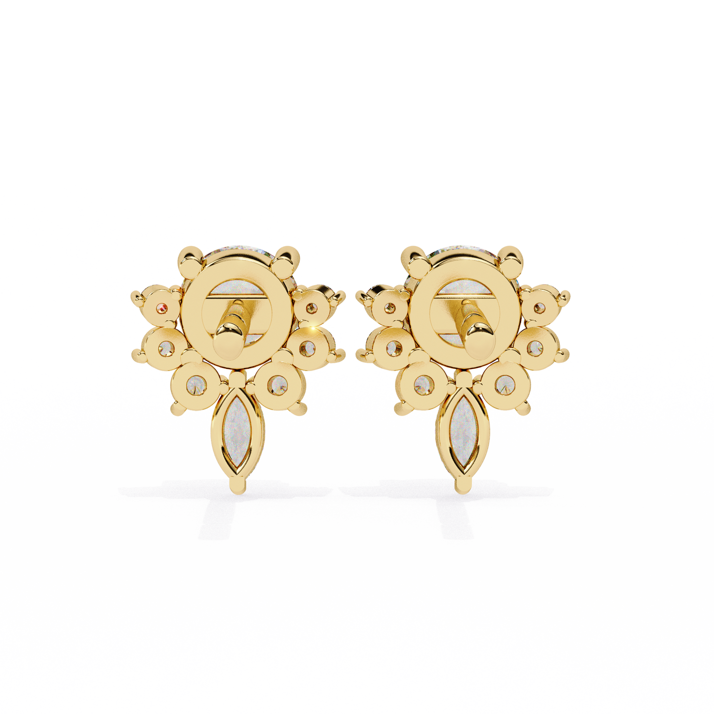yellow gold / moissanite, yellow gold / lab grown