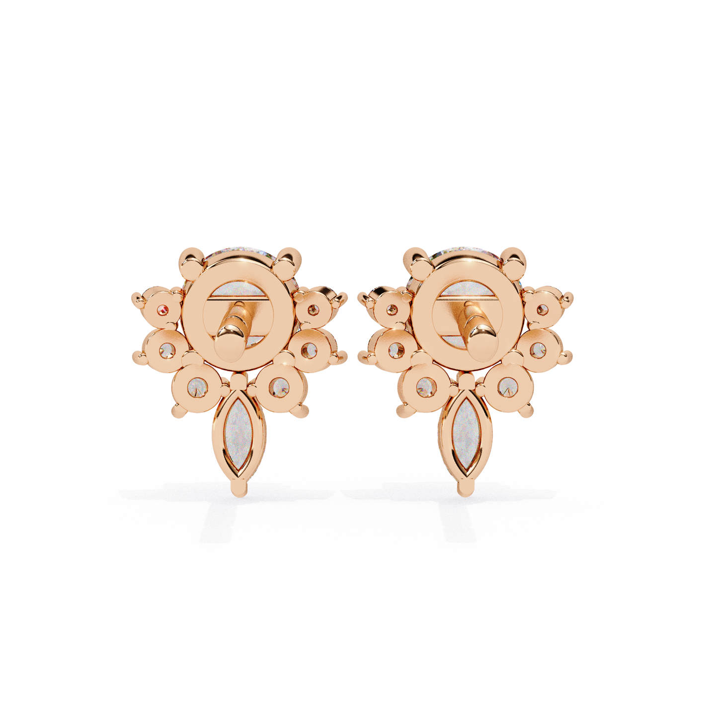 rose gold / moissanite, rose gold / lab grown