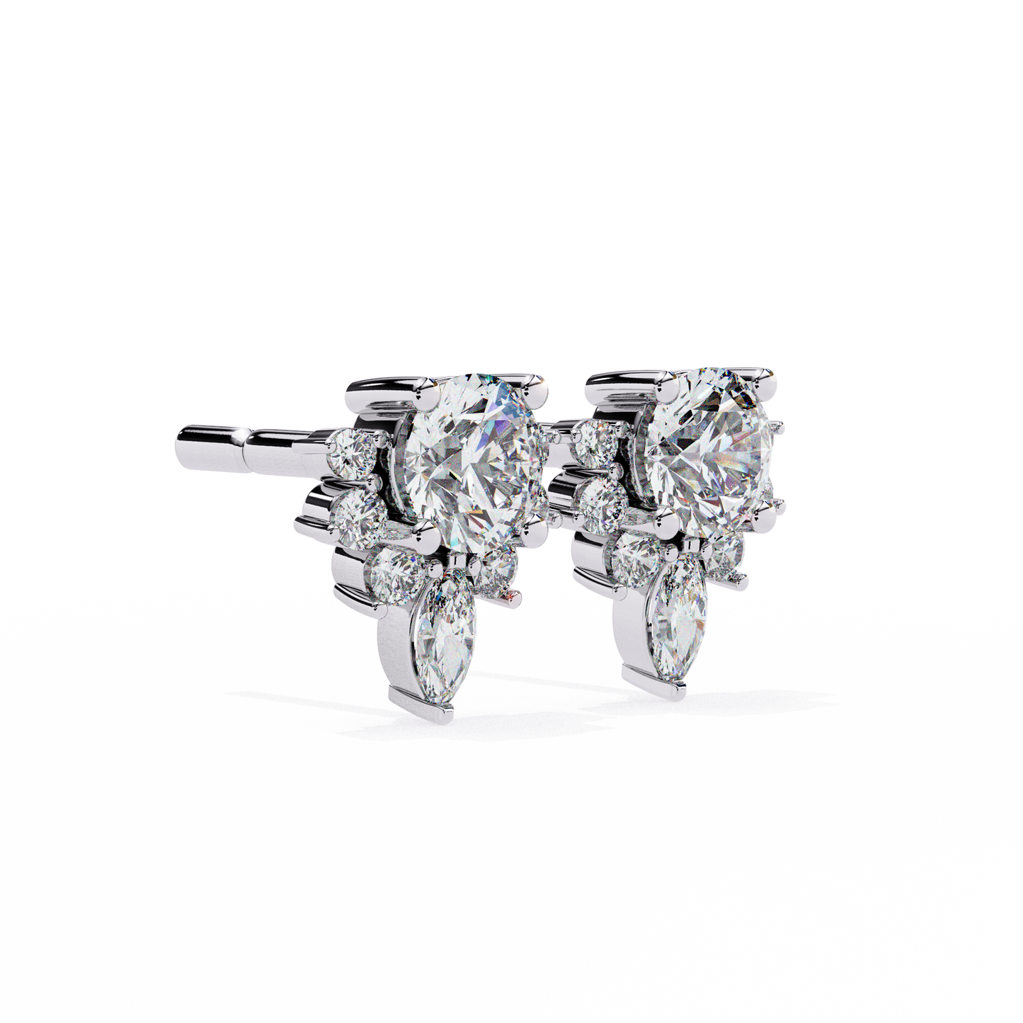 white gold / moissanite, white gold / lab grown