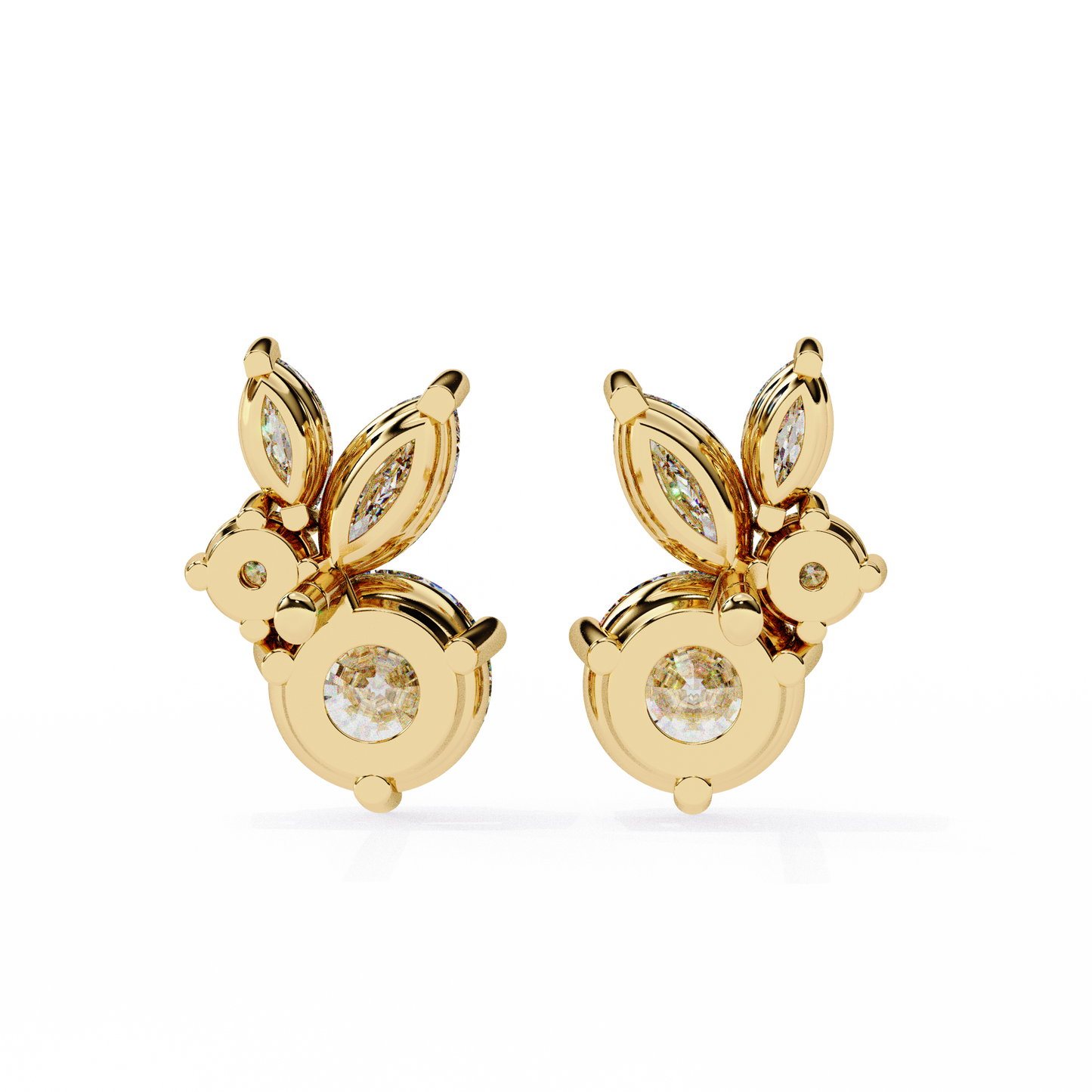 yellow gold / moissanite, yellow gold / lab grown