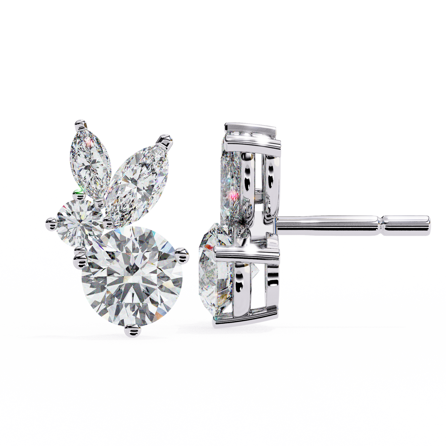 white gold / moissanite, white gold / lab grown