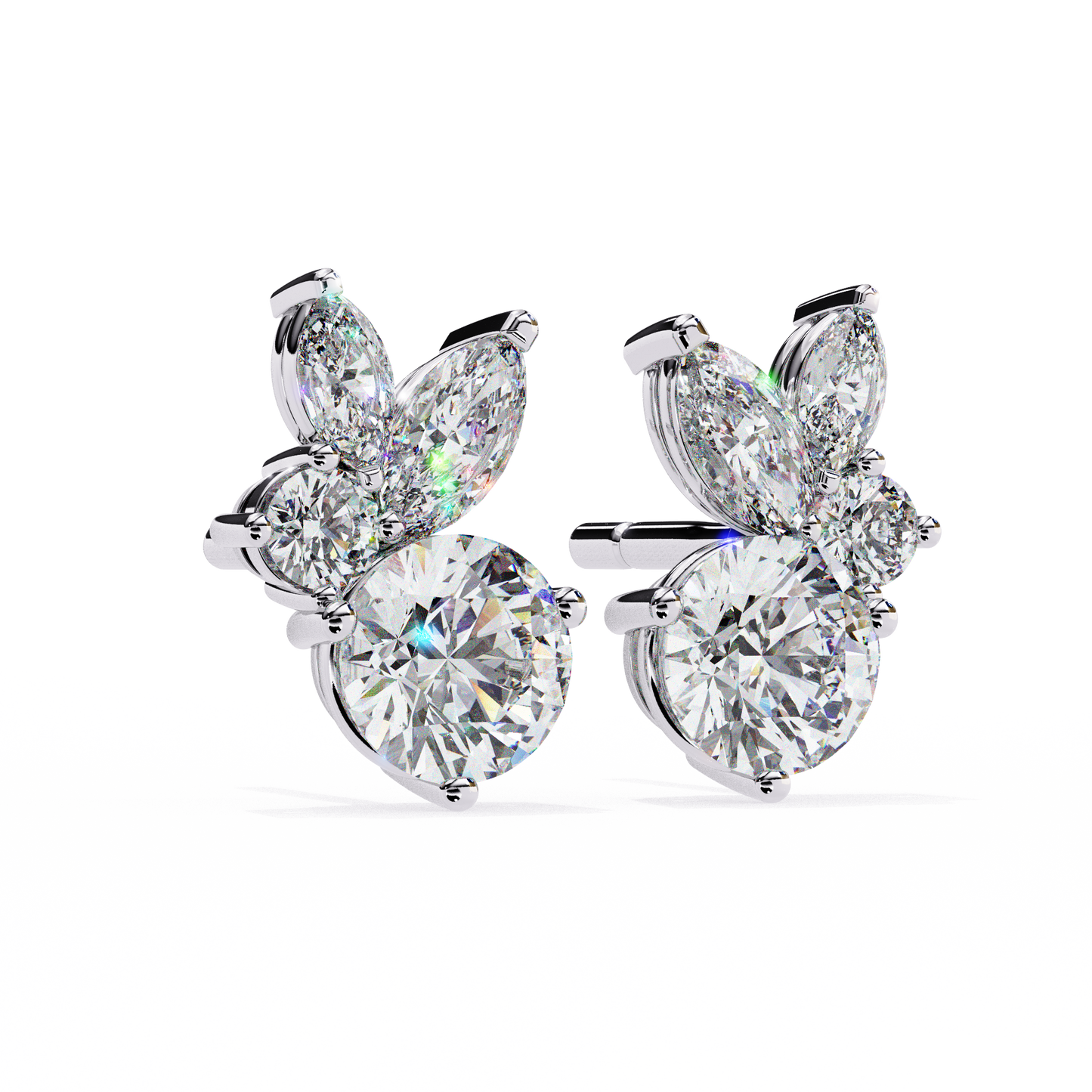 white gold / moissanite, white gold / lab grown
