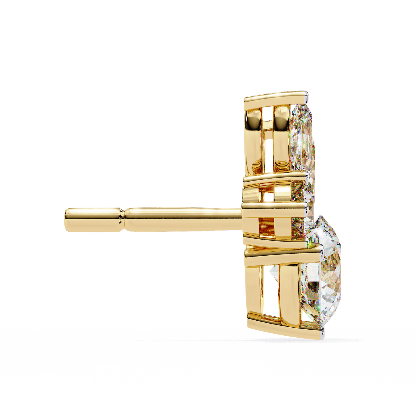 yellow gold / moissanite, yellow gold / lab grown