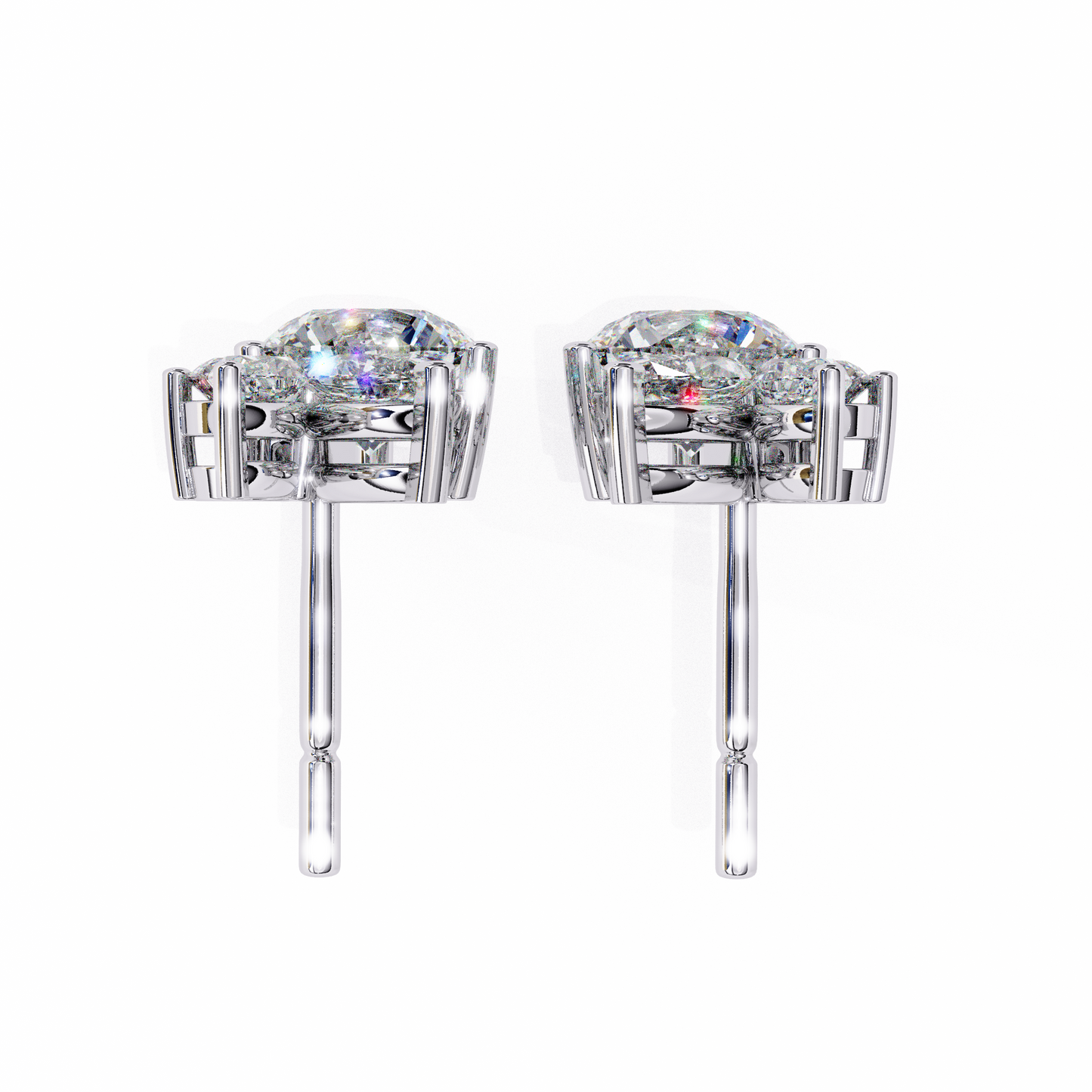 white gold / moissanite, white gold / lab grown