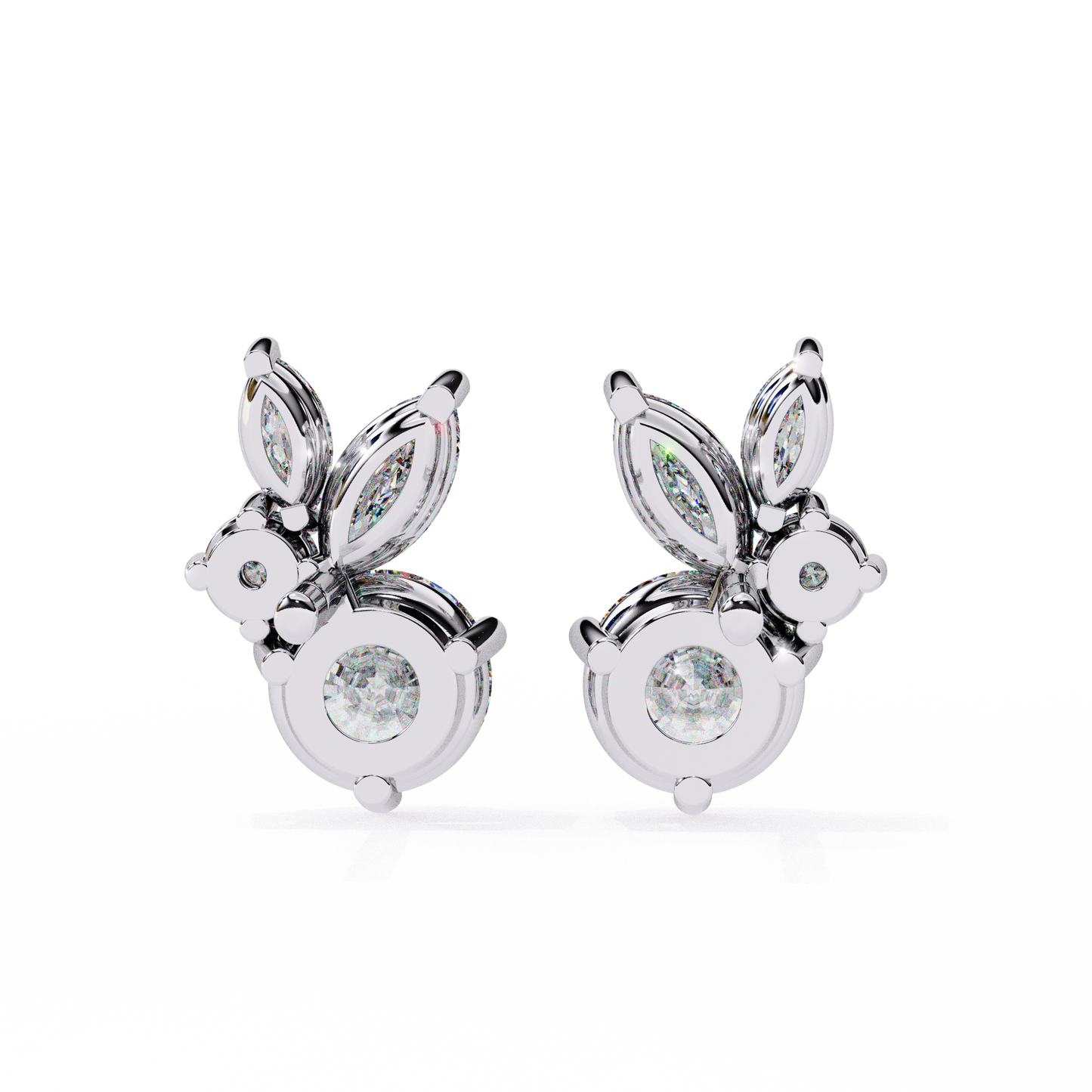 white gold / moissanite, white gold / lab grown