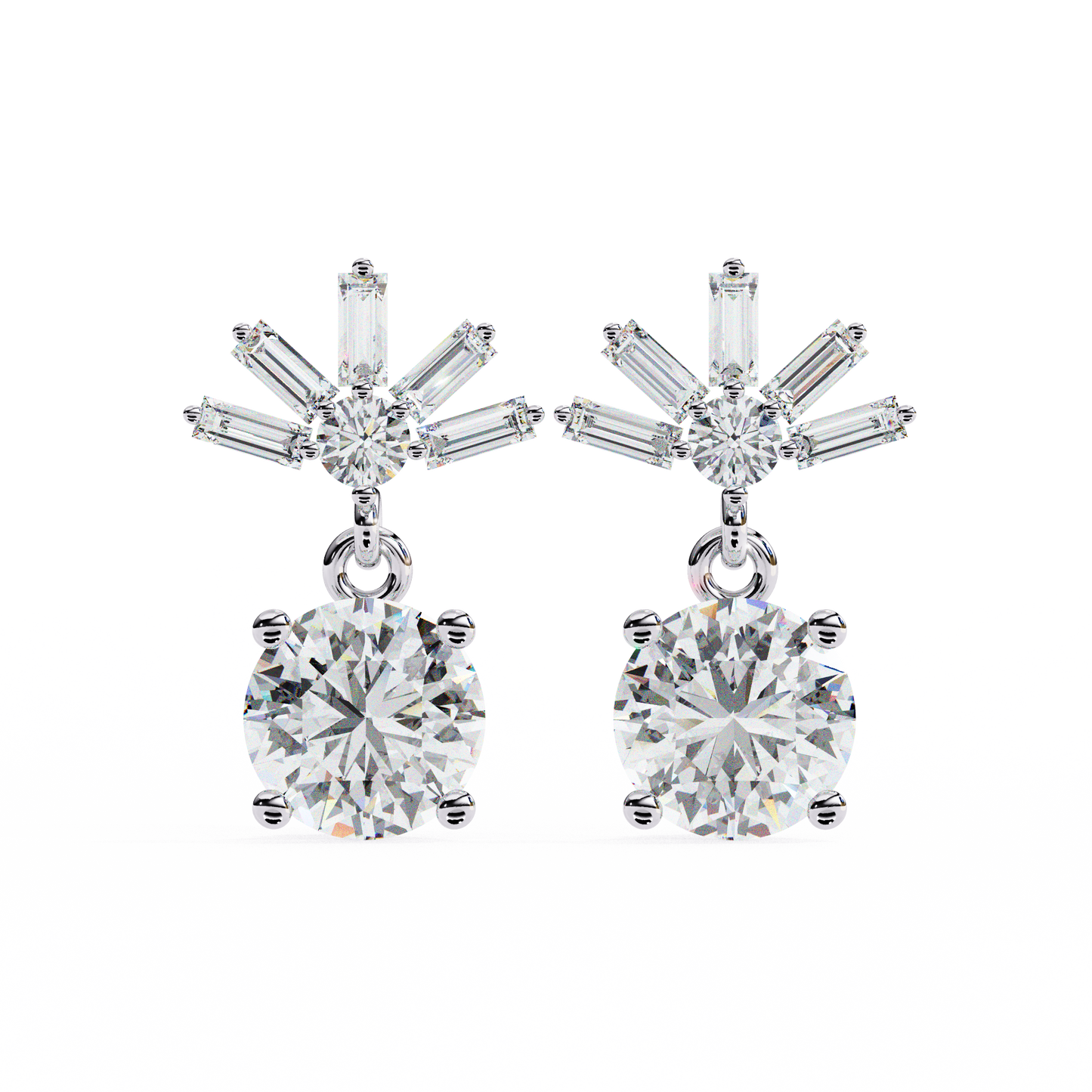 white gold / moissanite, white gold / lab grown