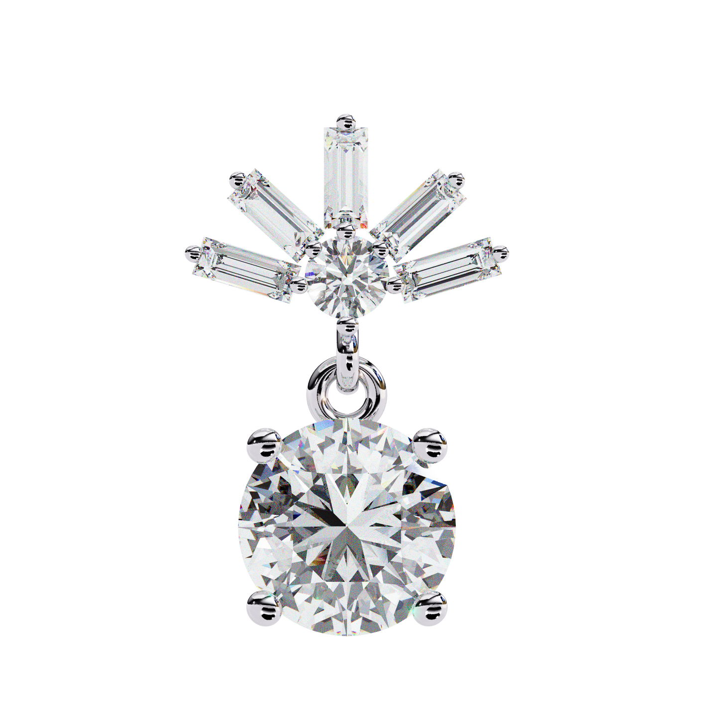 white gold / moissanite, white gold / lab grown