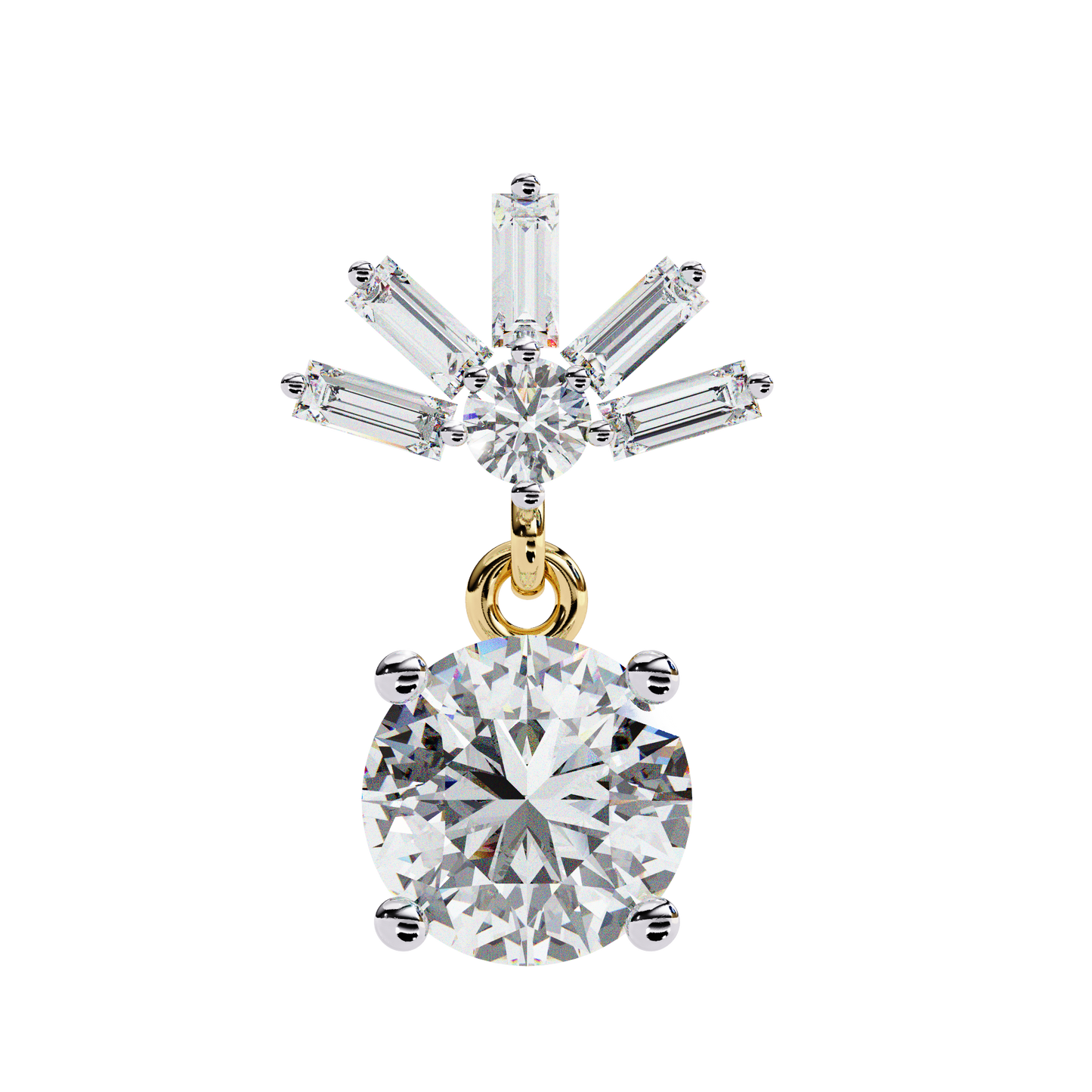 yellow gold / moissanite, yellow gold / lab grown