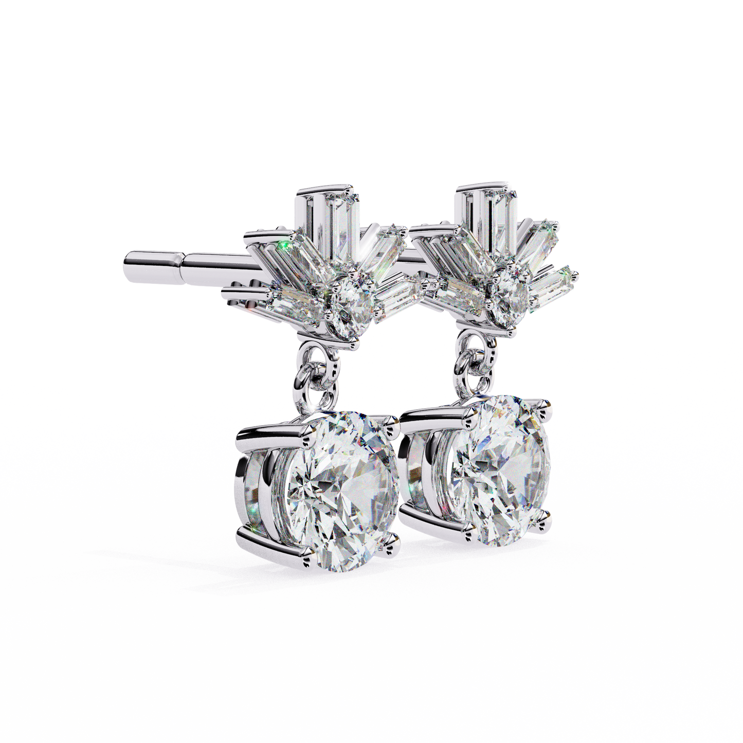 white gold / moissanite, white gold / lab grown