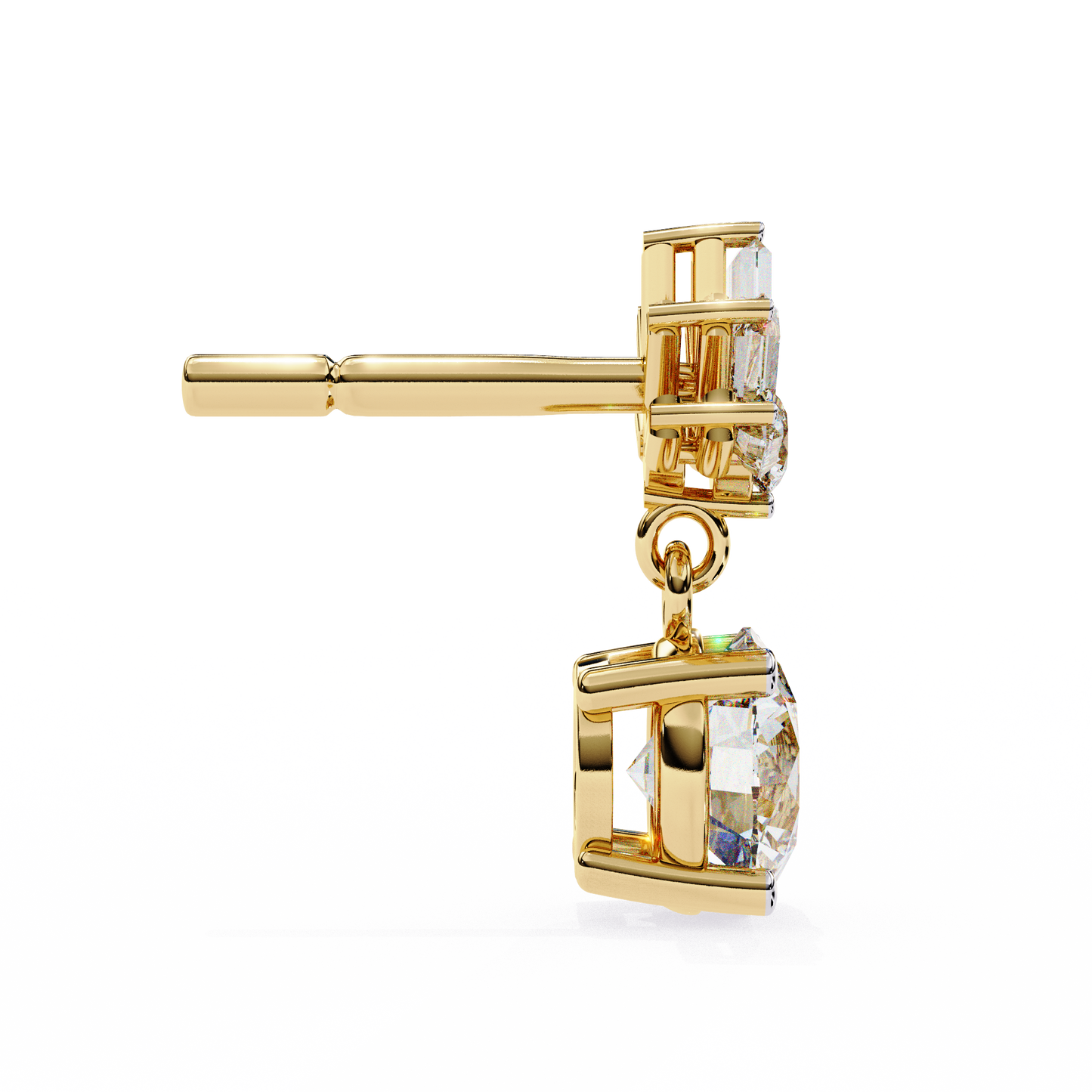 yellow gold / moissanite, yellow gold / lab grown