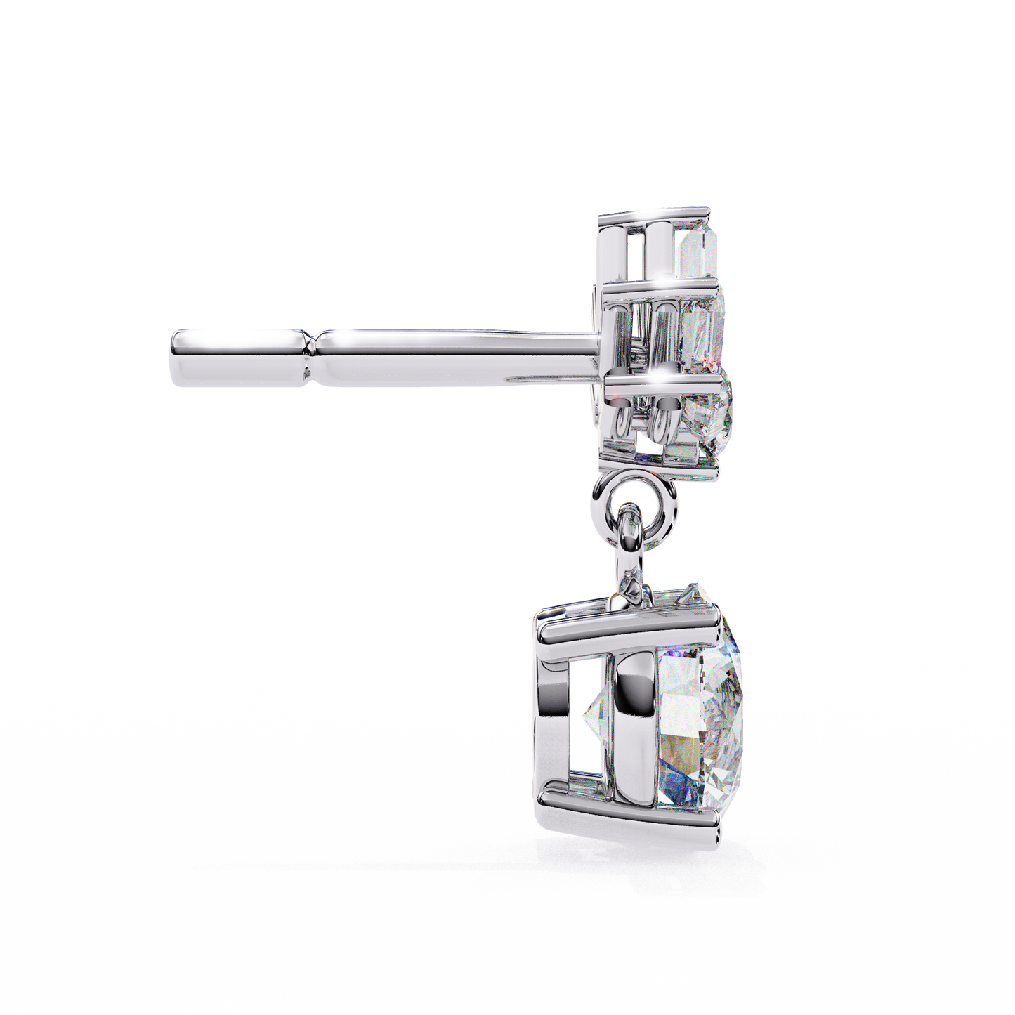 white gold / moissanite, white gold / lab grown