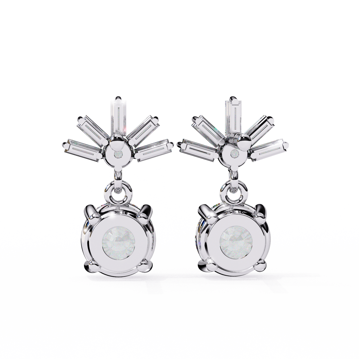 white gold / moissanite, white gold / lab grown