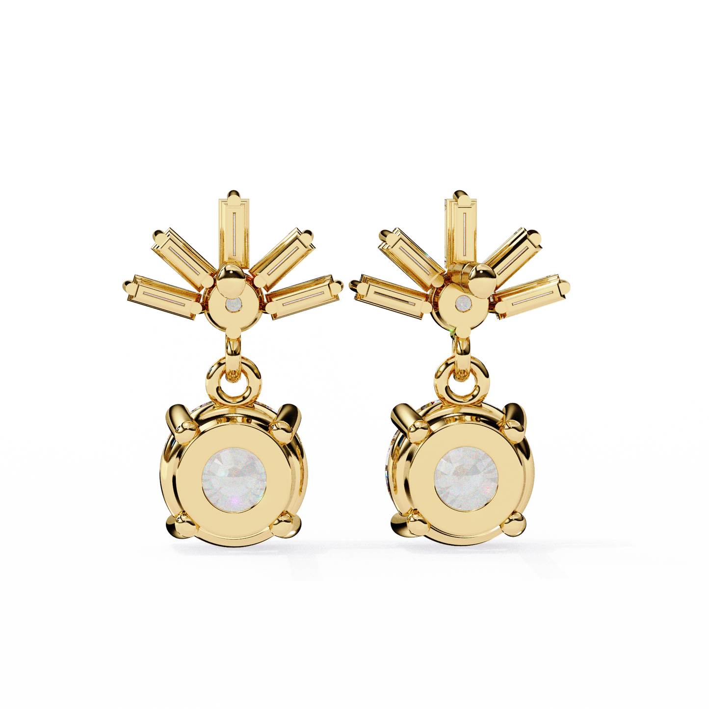 yellow gold / moissanite, yellow gold / lab grown