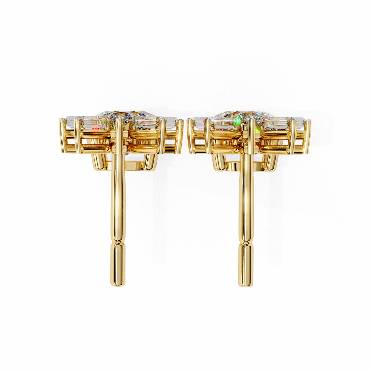 yellow gold / moissanite, yellow gold / lab grown