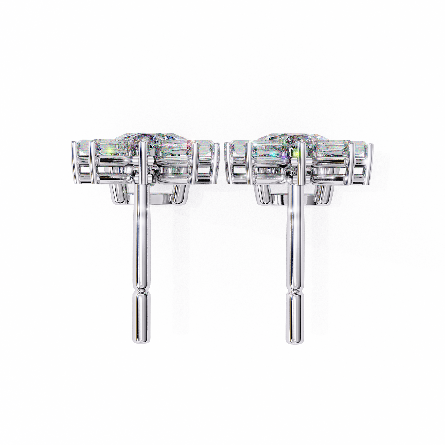 white gold / moissanite, white gold / lab grown