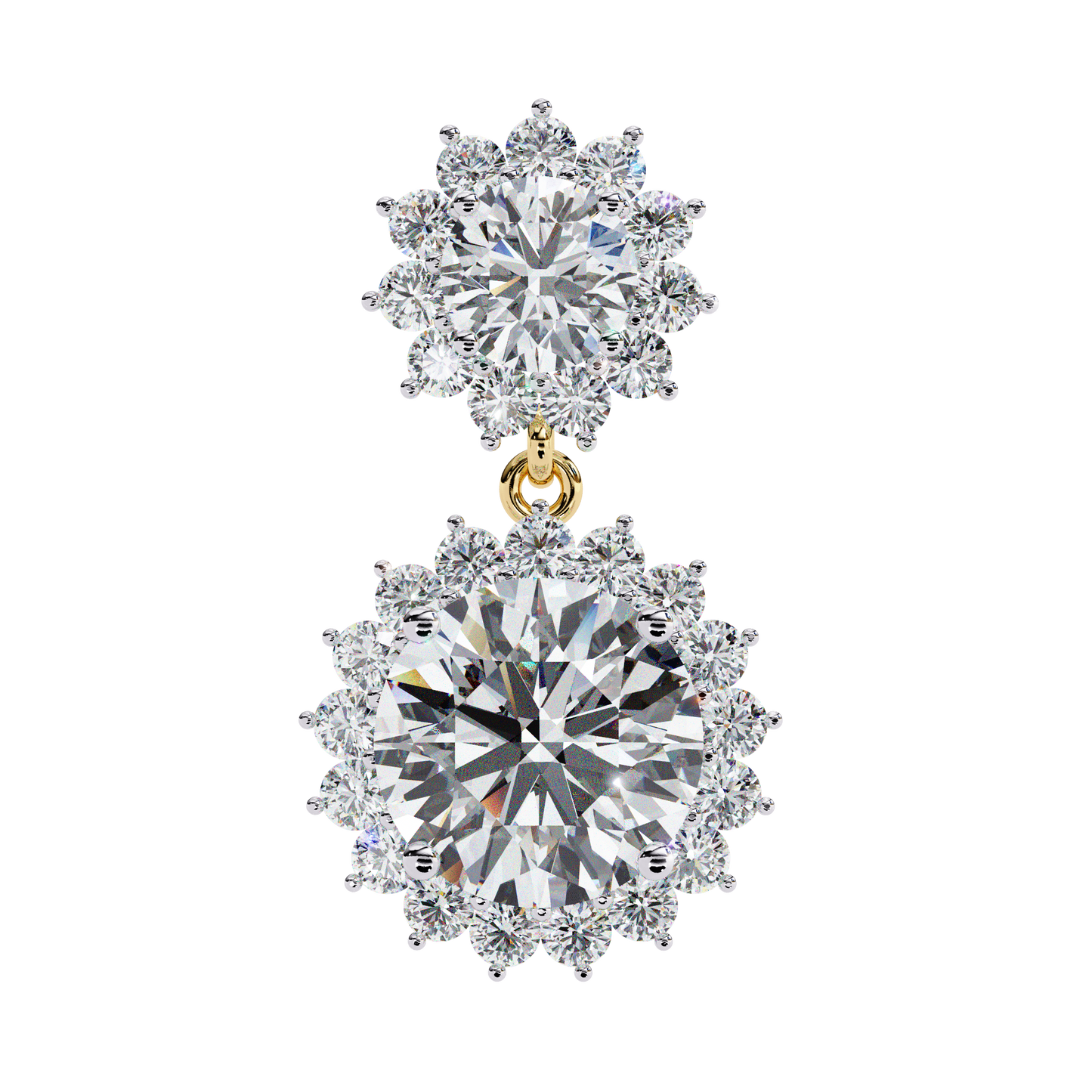 yellow gold / moissanite, yellow gold / lab grown