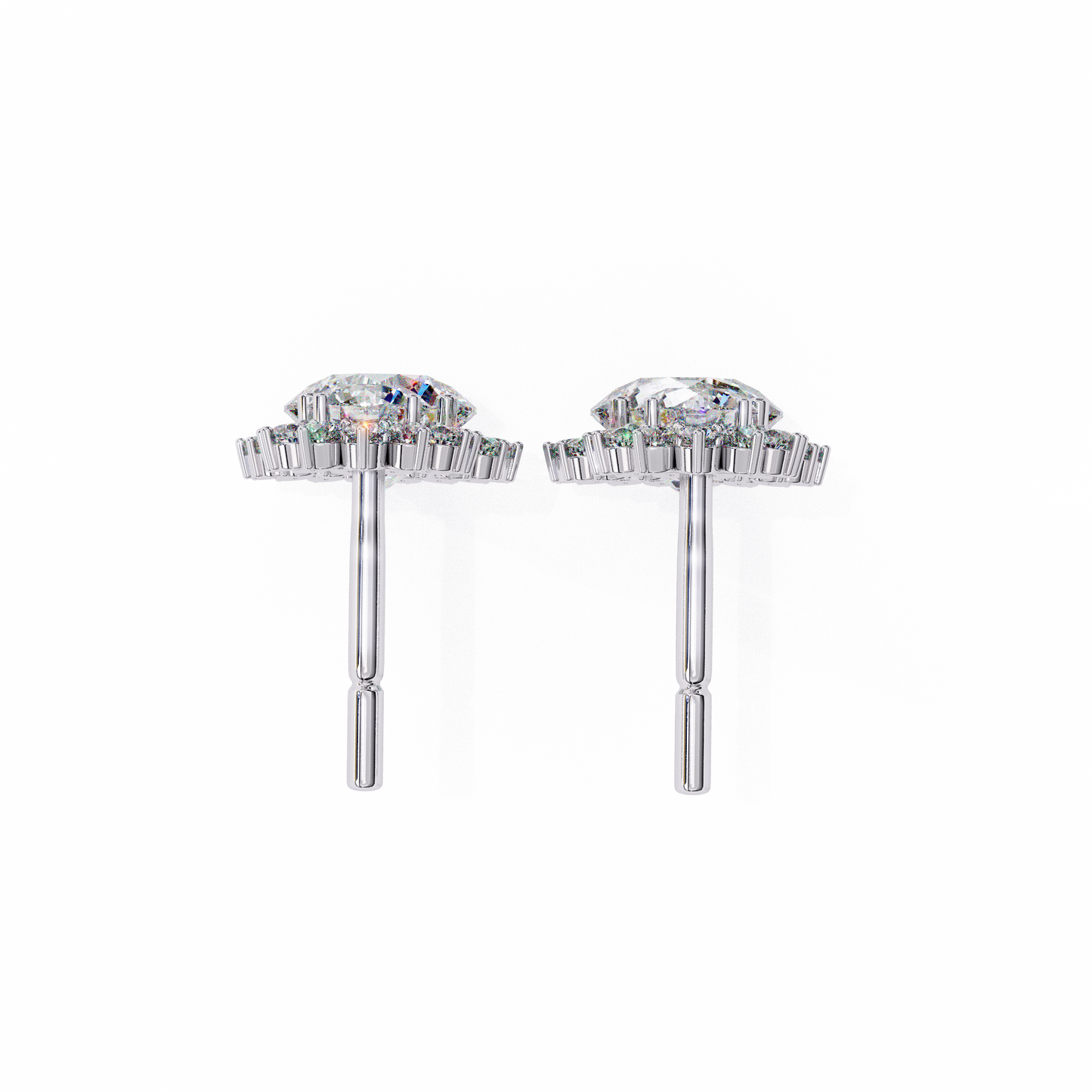 white gold / moissanite, white gold / lab grown