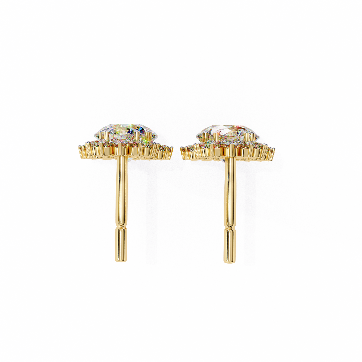 yellow gold / moissanite, yellow gold / lab grown