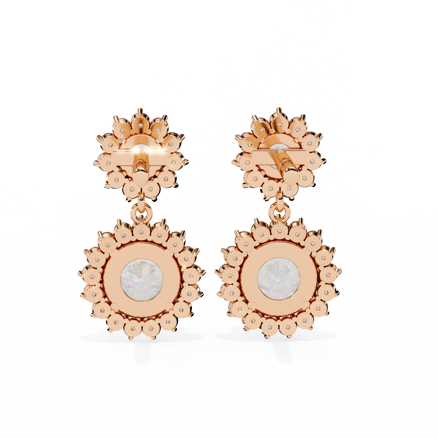 rose gold / moissanite, rose gold / lab grown