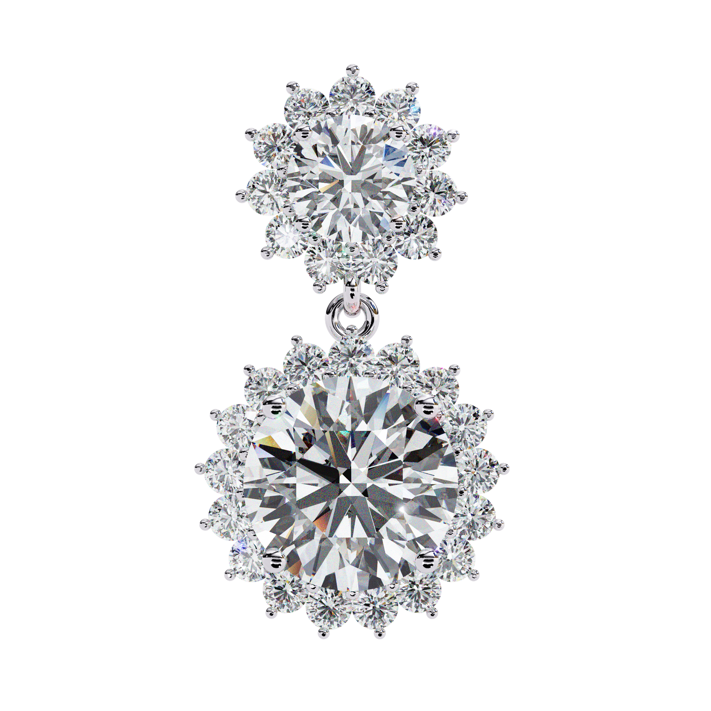 white gold / moissanite, white gold / lab grown