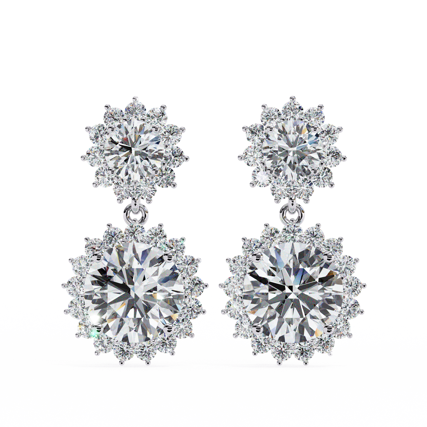 white gold / moissanite, white gold / lab grown