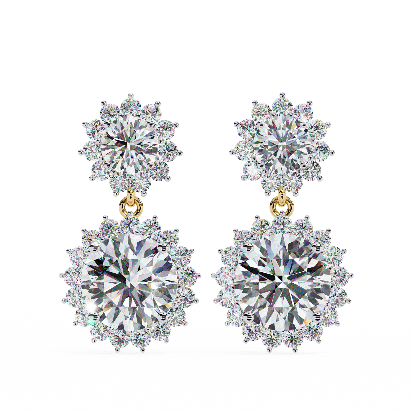 yellow gold / moissanite, yellow gold / lab grown
