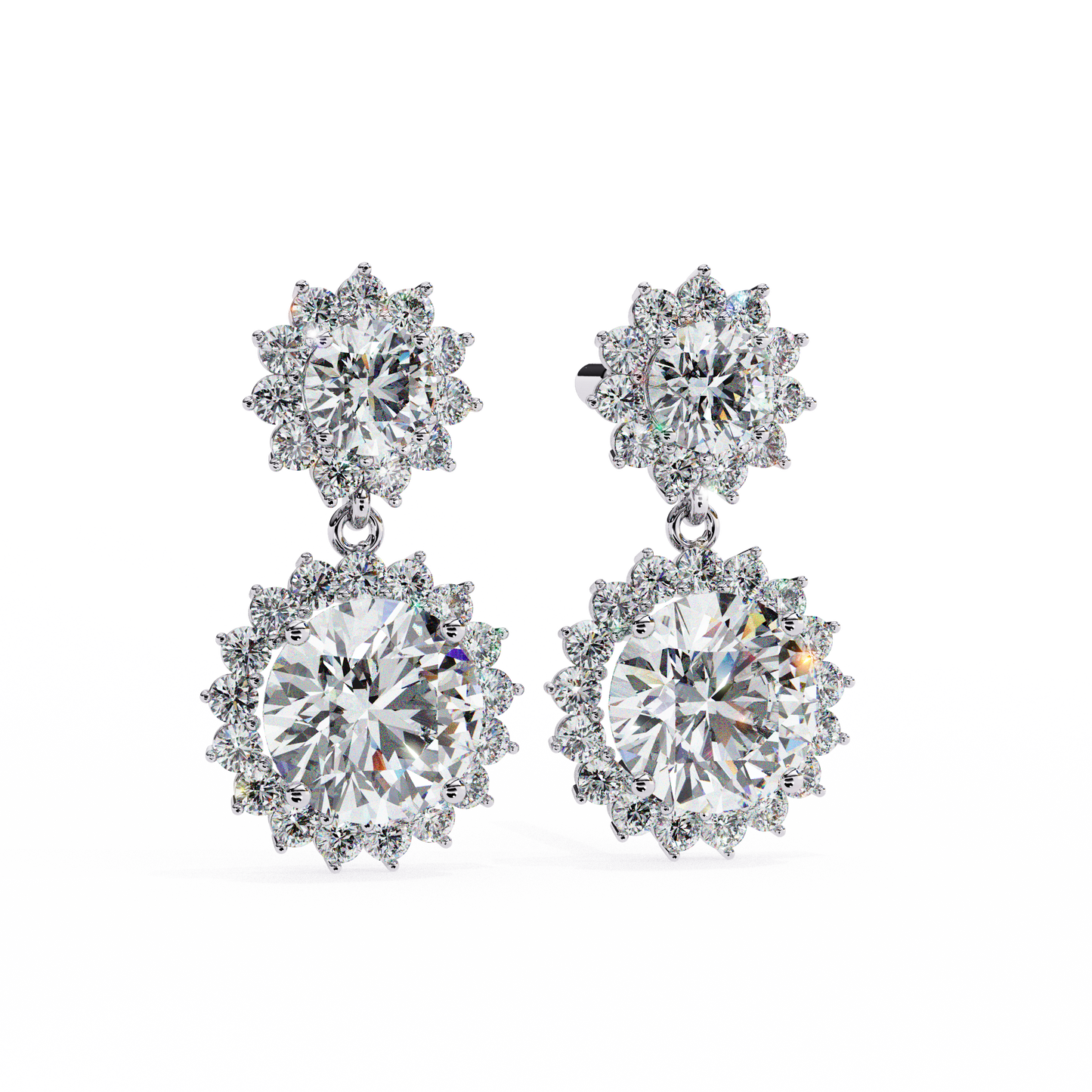 white gold / moissanite, white gold / lab grown