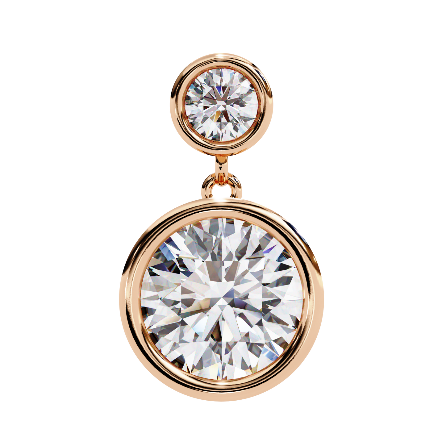 rose gold / moissanite, rose gold / lab grown