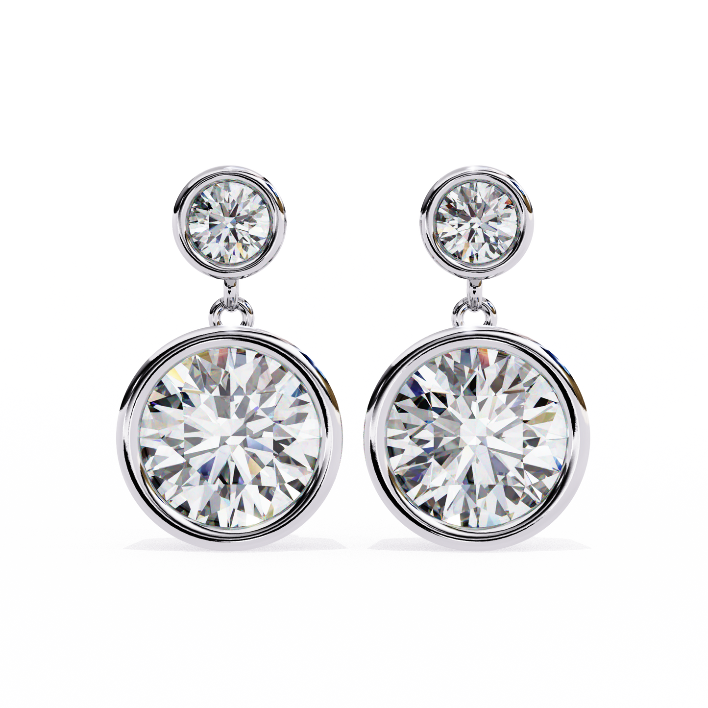 white gold / moissanite, white gold / lab grown