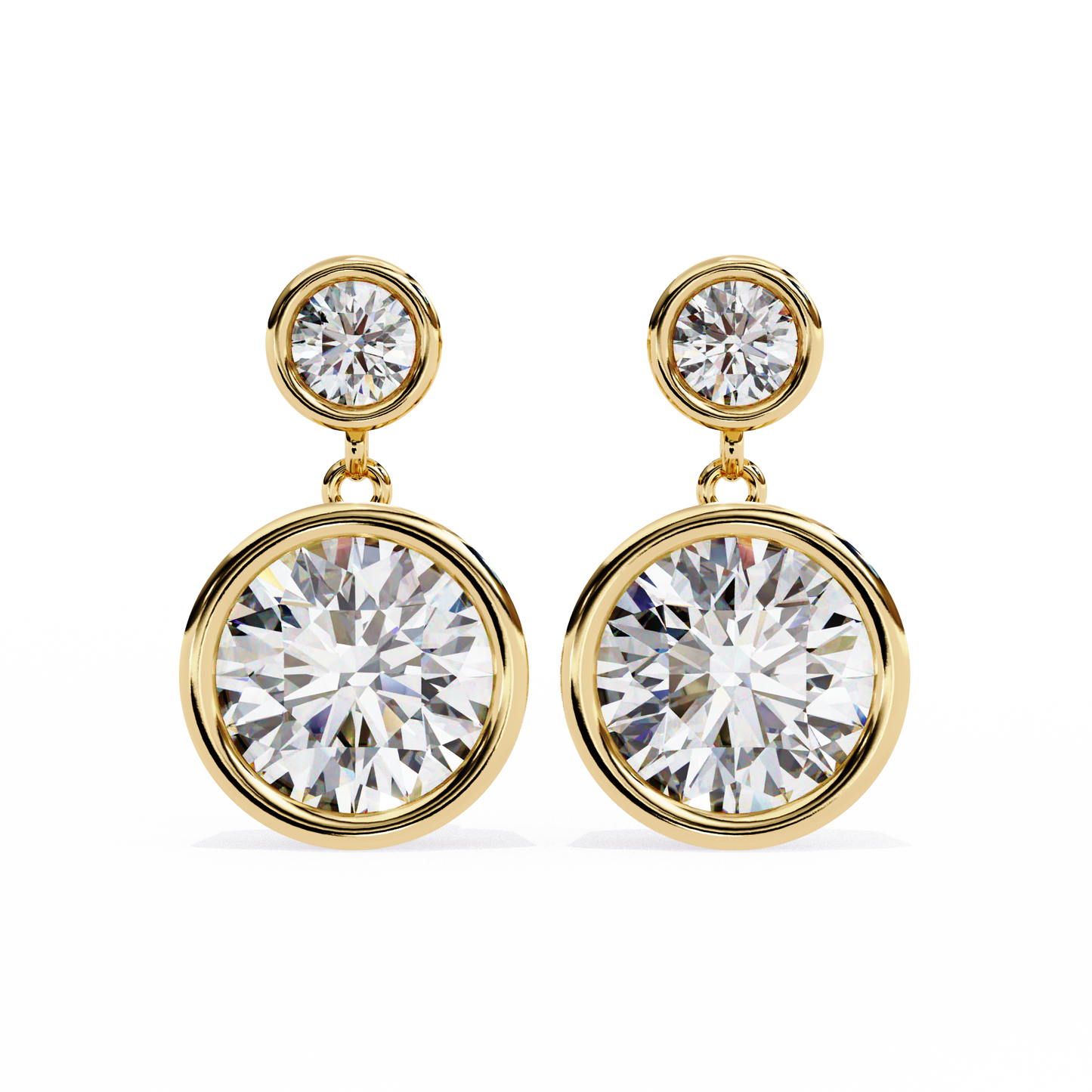 yellow gold / moissanite, yellow gold / lab grown